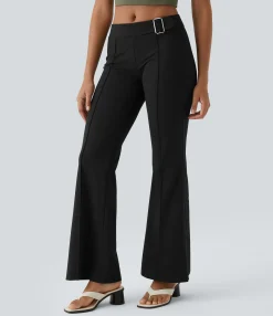 Flare Pants|Pants<HALARA Low Rise Adjustable Buckle Casual Flare Pants