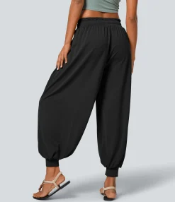 Pants|Joggers<HALARA Low Rise Drawstring Pocket Boho Casual Joggers