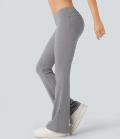 Pocket Leggings|Flare Leggings<HALARA Low Rise Pocket Flare Casual Leggings