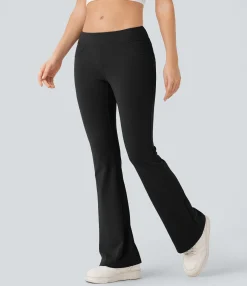 Pocket Leggings|Flare Leggings<HALARA Low Rise Pocket Flare Casual Leggings