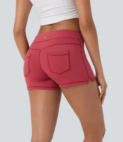Active Shorts|Bikers<HALARA Low Rise Yoga Biker Shorts 3'' with Pockets