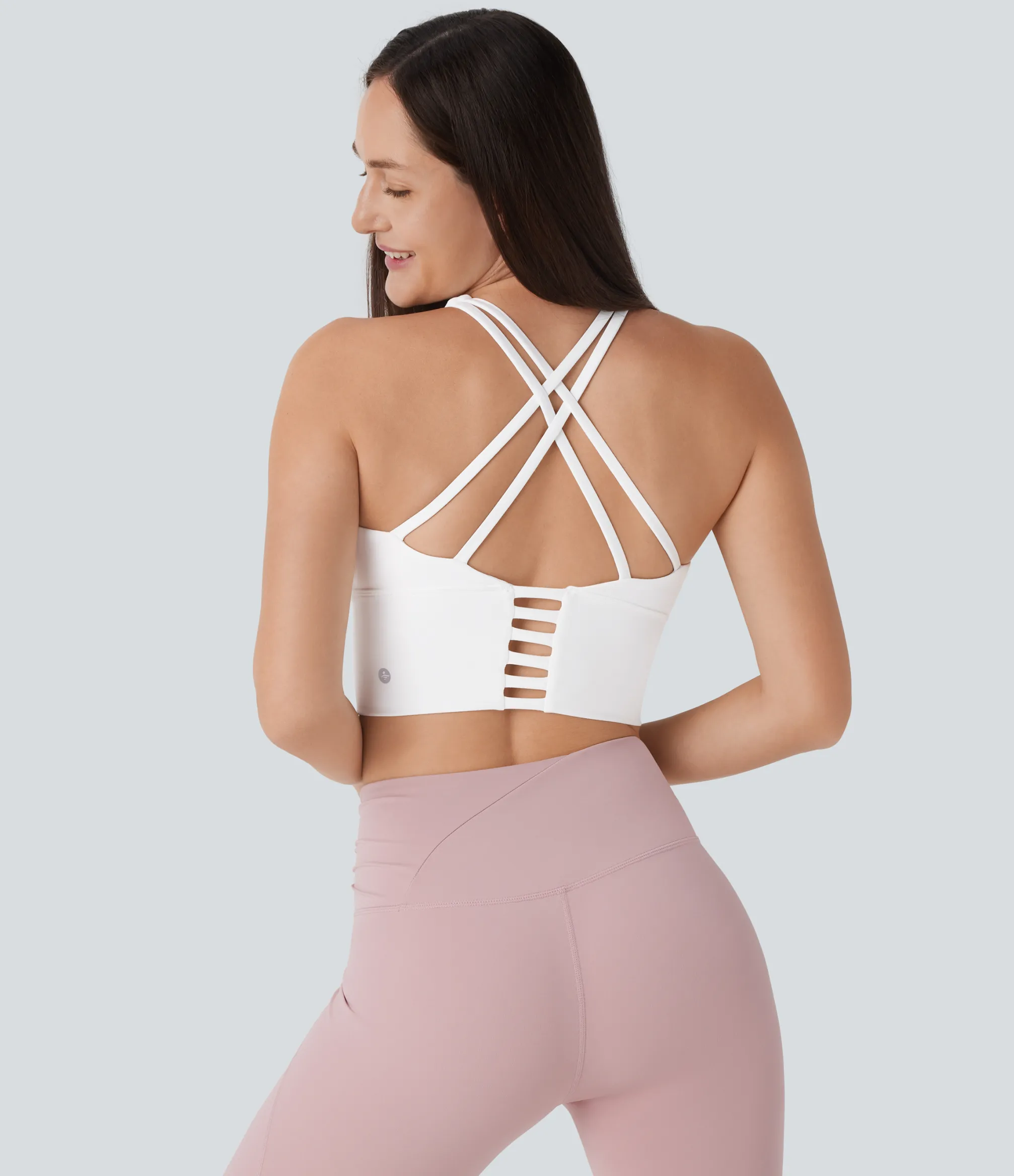 Yoga Tops|Sports Bras<HALARA Low Support High Neck Longline Yoga Sports Bra-D/DD/DDD/F Cups