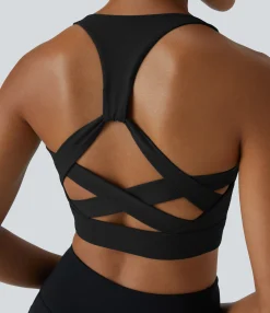 Yoga Tops|Sports Bras<HALARA Low Support Racerback Yoga Sports Bra