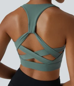 Yoga Tops|Sports Bras<HALARA Low Support Racerback Yoga Sports Bra