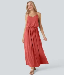 Maxi & Midi Dresses|Dresses<HALARA Maxi Flowy Slip Dress with Pockets