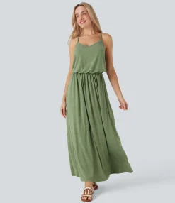 Maxi & Midi Dresses|Dresses<HALARA Maxi Flowy Slip Dress with Pockets