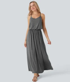 Maxi & Midi Dresses|Dresses<HALARA Maxi Flowy Slip Dress with Pockets