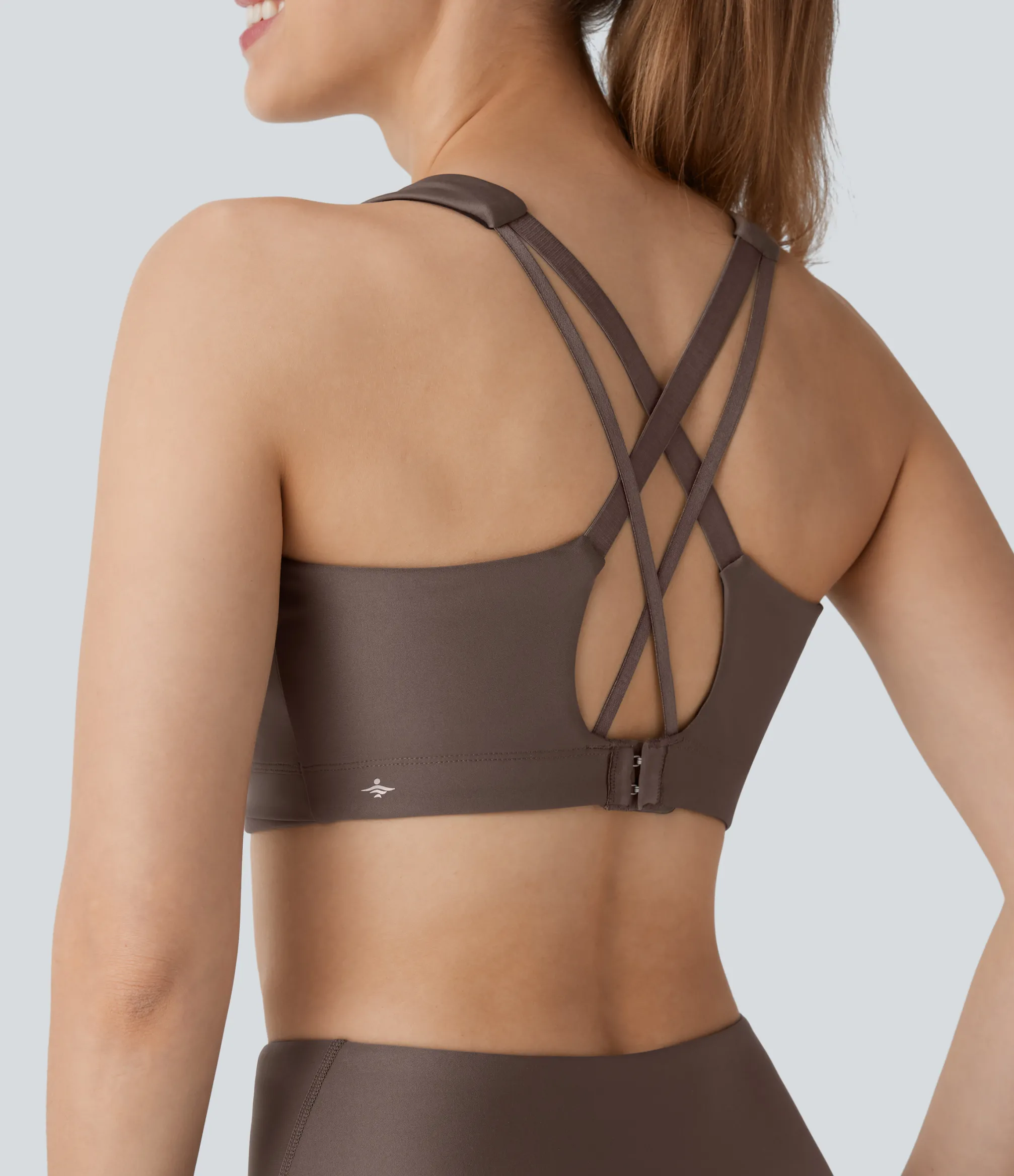 Sports Bras|Sports Bras<HALARA Medium Support Adjustable Hook Sheen Workout Sports Bra