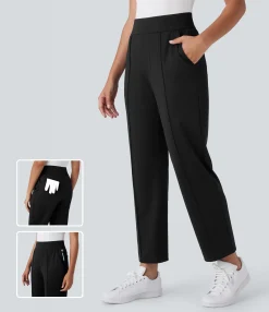High-Waisted Pants|Pants<HALARA Mid High Waisted Pockets Quick Dry Golf Pants-Golf Tee-UPF40+