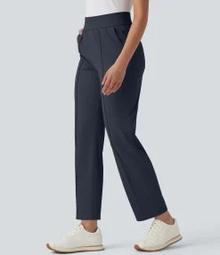 High-Waisted Pants|Pants<HALARA Mid High Waisted Pockets Quick Dry Golf Pants-Golf Tee-UPF40+