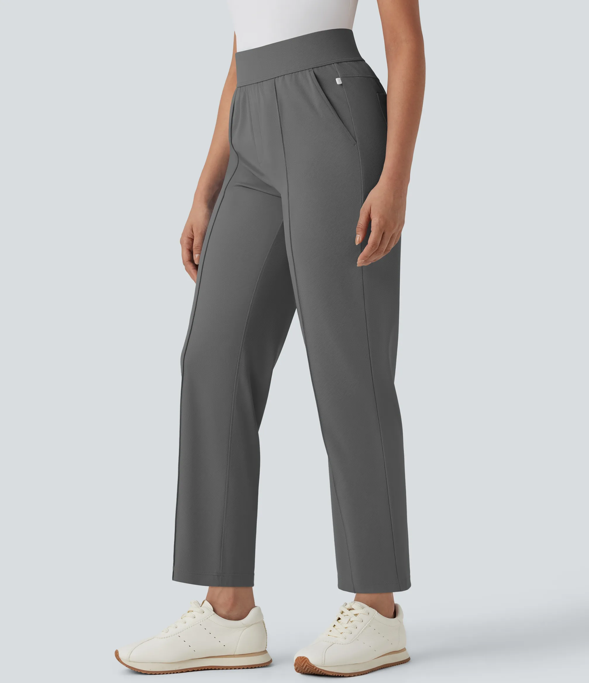 High-Waisted Pants|Pants<HALARA Mid High Waisted Pockets Quick Dry Golf Pants-Golf Tee-UPF40+