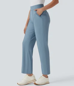 High-Waisted Pants|Pants<HALARA Mid High Waisted Pockets Quick Dry Golf Pants-Golf Tee-UPF40+