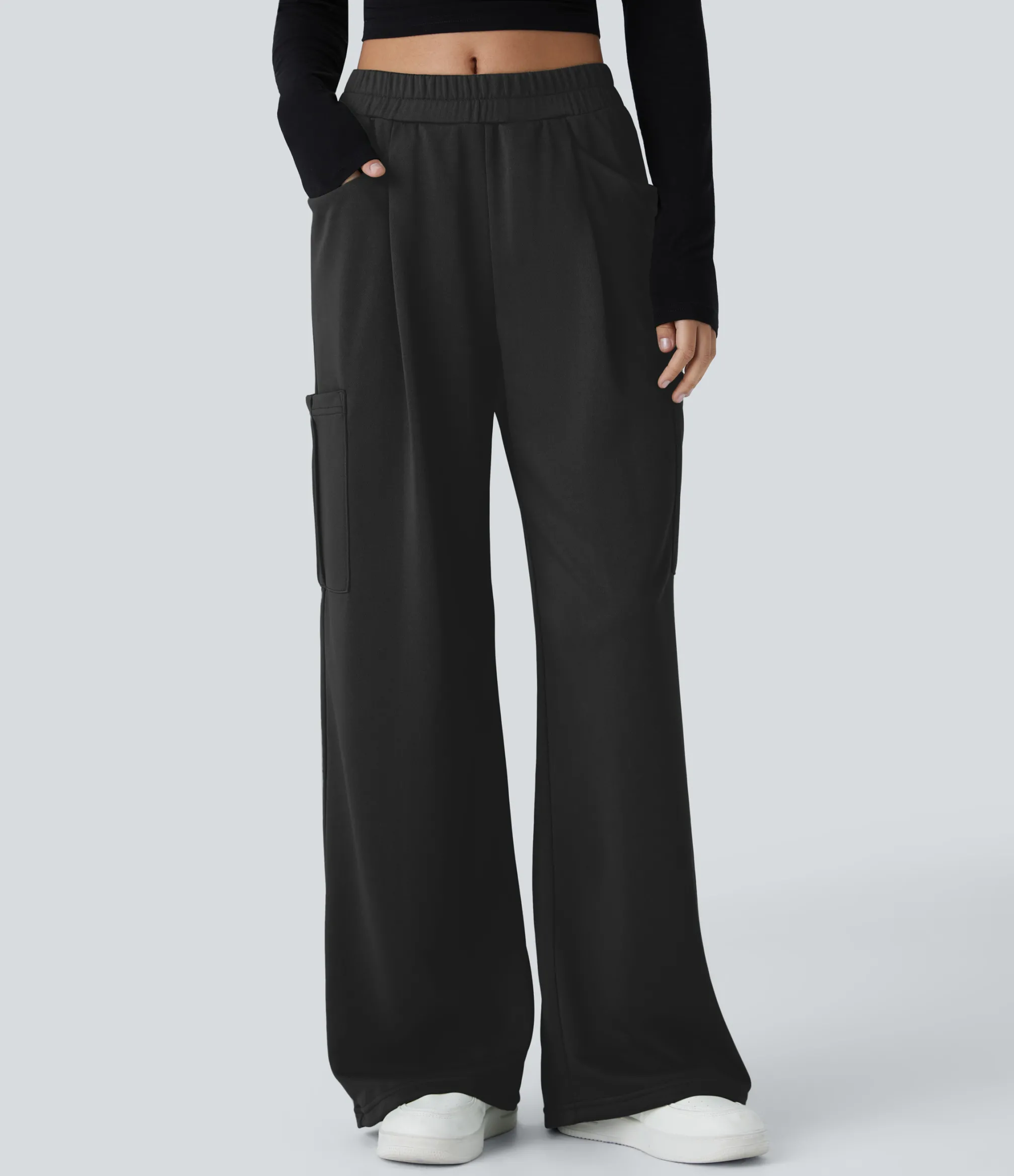 Cargo Pants|High-Waisted Pants<HALARA Mid High Waisted Pockets Casual Cargo Pants