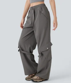 Cargo Pants|Wide-Leg Pants<HALARA Mid Rise Belted Wide Leg Hiking Cargo Pants with Pockets