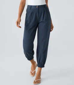 Joggers|Joggers<HALARA Mid Rise Button Zipper Side Pocket Casual Cotton Joggers
