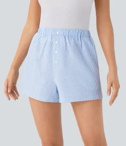 Shorts<HALARA Mid Rise Decorative Pocket Lounge Shorts