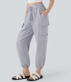 Pants|Cargo Pants<HALARA Mid Rise Drawstring Casual Cargo Pants with Pockets