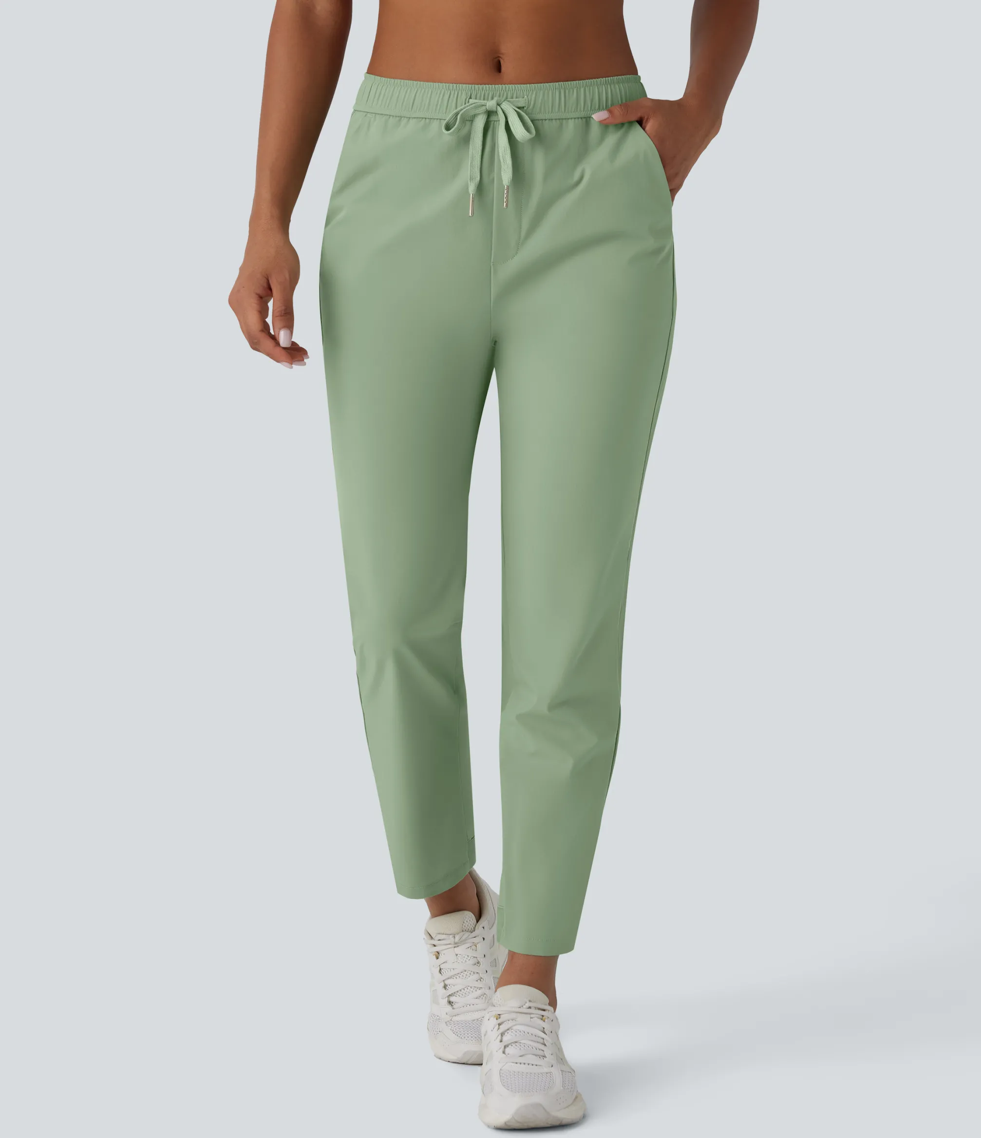 Pants<HALARA Mid Rise Drawstring Pocket Training Pants
