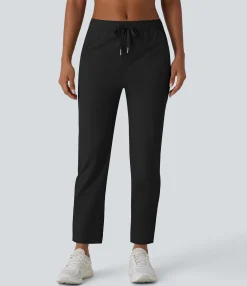 Pants<HALARA Mid Rise Drawstring Pocket Training Pants