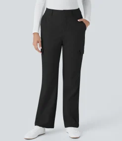 Pants|Cargo Pants<HALARA Mid Rise Elastic Waistband Pockets Work Cargo Pants