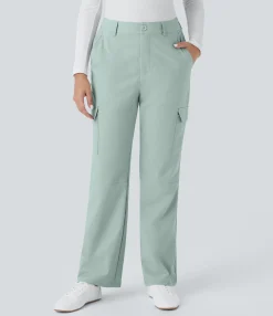 Pants|Cargo Pants<HALARA Mid Rise Elastic Waistband Pockets Work Cargo Pants