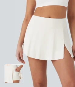 Skirts<HALARA Mid Rise 2-in-1 A-line Mini Yoga Skirt with Pockets