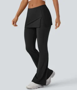 Pants<HALARA Mid Rise 2-in-1 Cool Touch Yoga Bootcut Pants