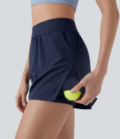 Active Shorts|Shorts<HALARA Mid Rise 2-in-1 Tennis Shorts with Pockets