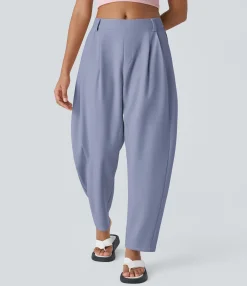 Work Pants|Pants<HALARA Mid Rise Pocket Barrel Leg Work Pants