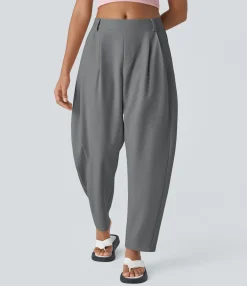 Work Pants|Pants<HALARA Mid Rise Pocket Barrel Leg Work Pants