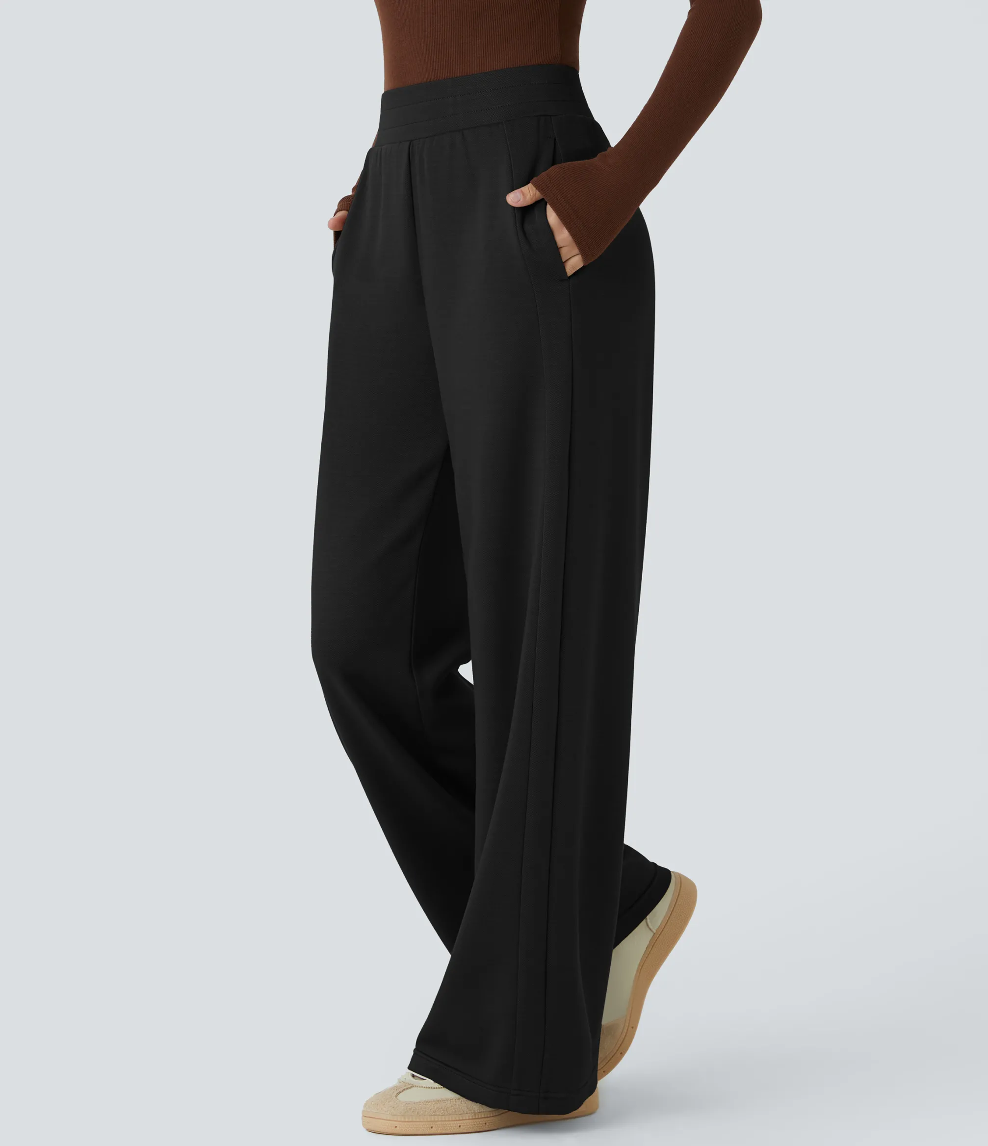 Pants|Straight-Leg Pants<HALARA Mid Rise Pocket Relaxed Fit Straight Leg Casual Pants