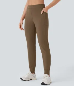 Pants|Joggers<HALARA Mid Rise Pocket Slim Yoga Joggers