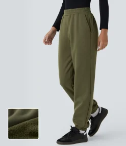 Pants|Joggers<HALARA Mid Rise Pocket Thermal Casual Joggers