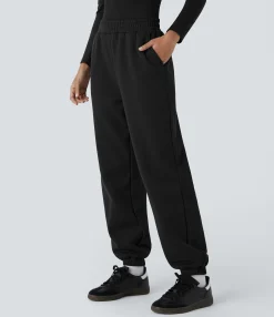 Pants|Joggers<HALARA Mid Rise Pocket Thermal Casual Joggers