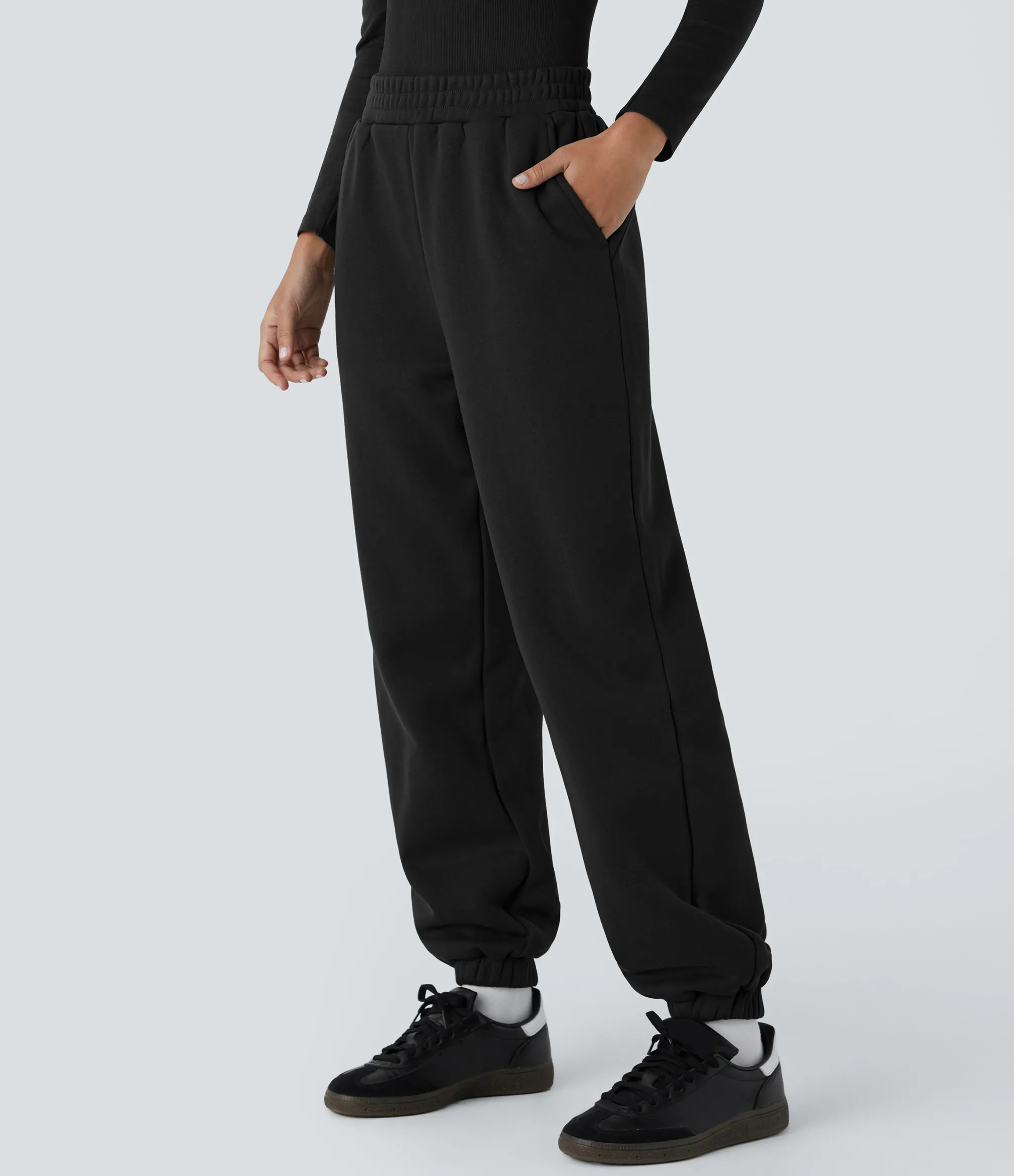 Pants|Joggers<HALARA Mid Rise Pocket Thermal Casual Joggers