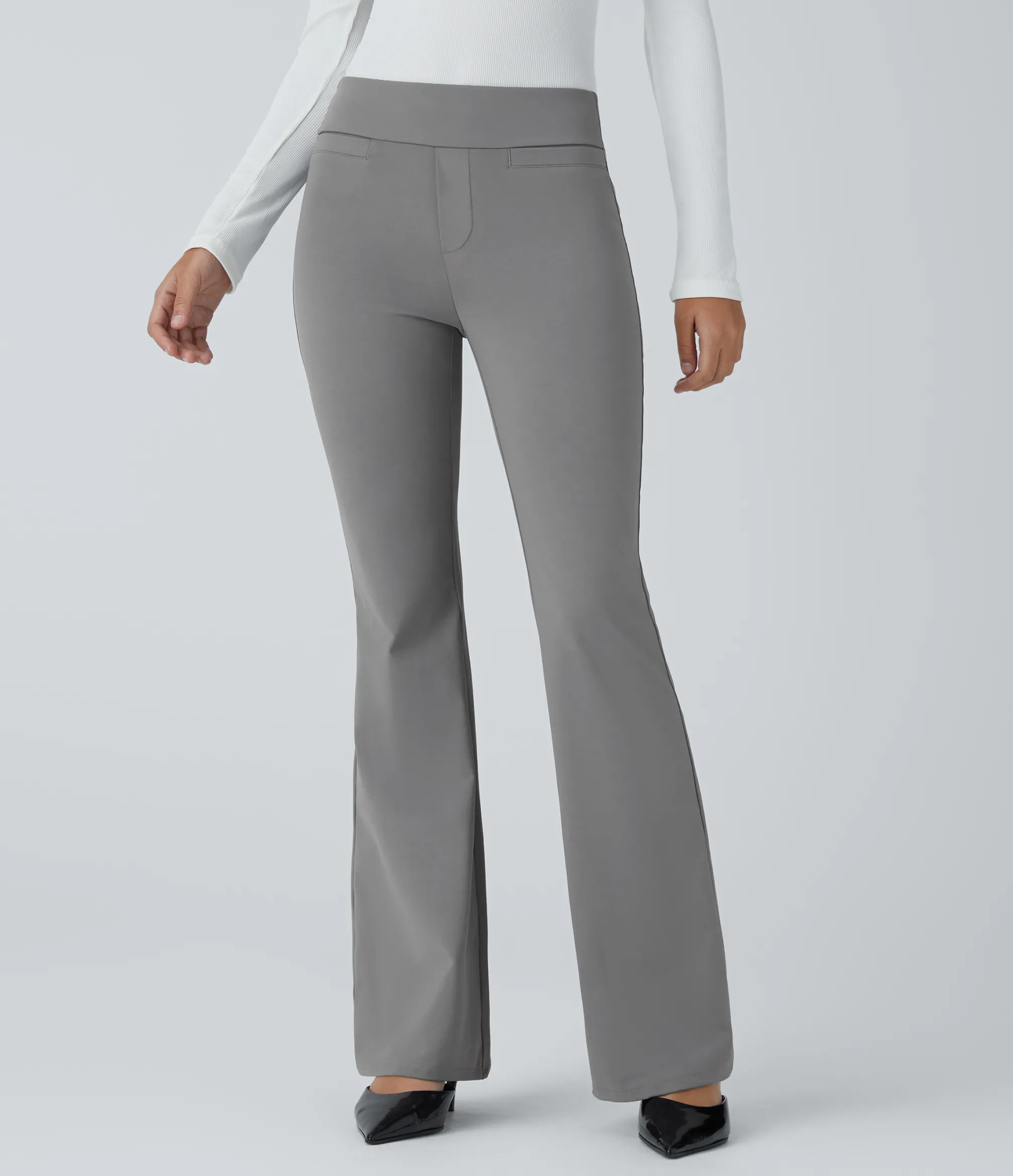 Skinny Pants|Work Pants<HALARA Mid Rise Pocket Work Pants
