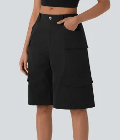Shorts<HALARA Mid Rise Pockets Casual Cargo Bermuda Shorts