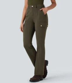 Cargo Pants|Pants<HALARA Mid Rise Pockets Hiking Cargo Bootcut Pants