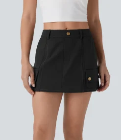 Mini Skirts|Active Skirts<HALARA Mid Rise Pockets 2-in-1 Mini Pickleball Cargo Skirt