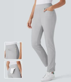 Pants<HALARA Mid Rise Pockets Tapered Quick Dry Golf Pants-Golf Tee Pocket-UPF40+