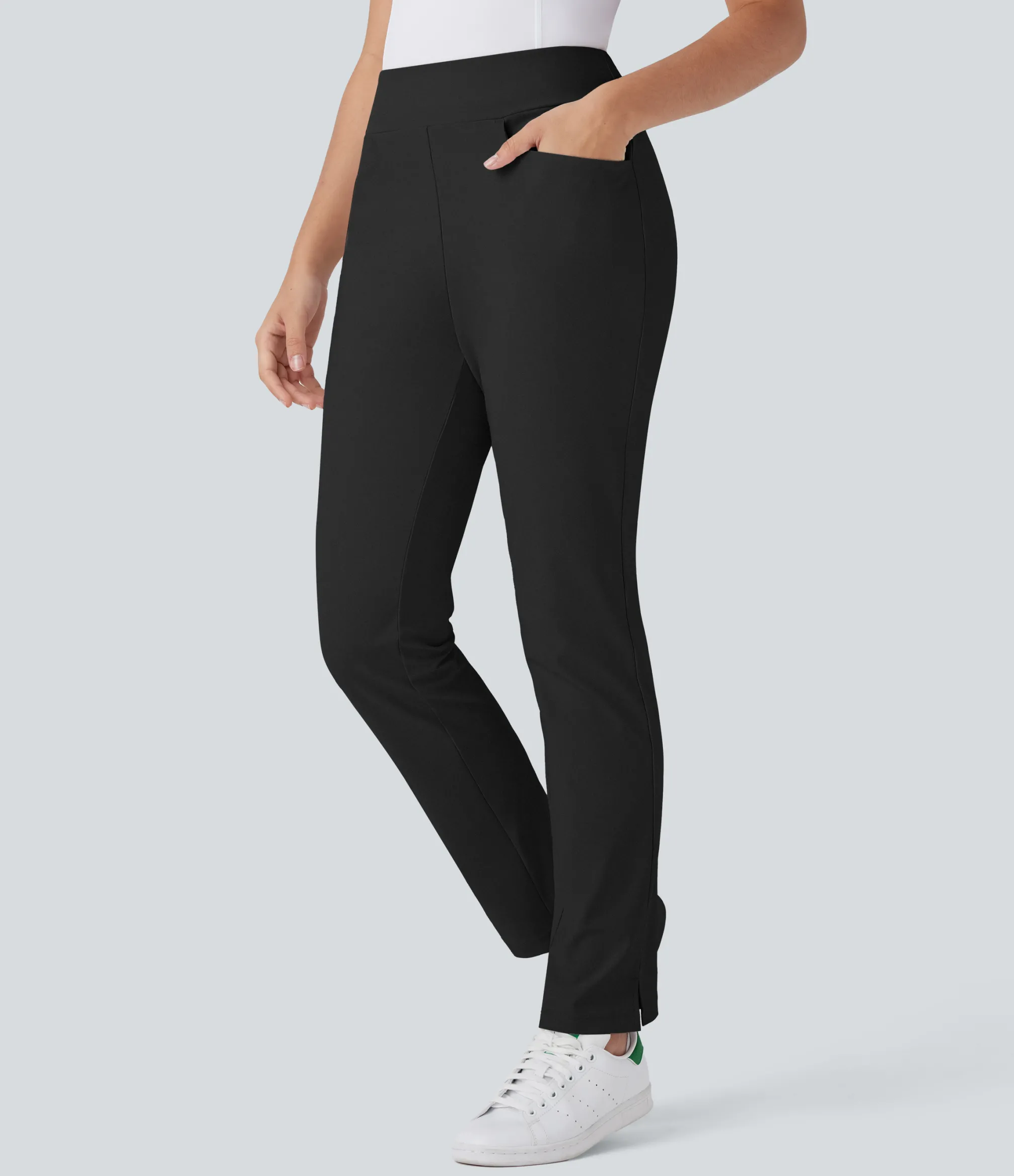Pants<HALARA Mid Rise Pockets Tapered Quick Dry Golf Pants-Golf Tee Pocket-UPF40+