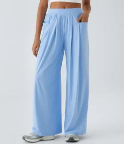 Pants|Wide-Leg Pants<HALARA Mid Rise Pockets Wide Leg Inside Drawstring Cool Touch Hiking Pants-UPF50+