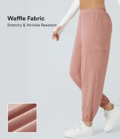 Pants|Cargo Pants<HALARA Mid Rise Side Flap Pocket Waffle Casual Cargo Joggers