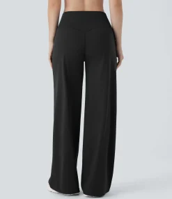 Straight-Leg Pants|Pants<HALARA Mid Rise Straight Leg Yoga Pants with Side Zip Pocket