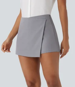 Skirts<HALARA Mid Rise Wrap Work Skort