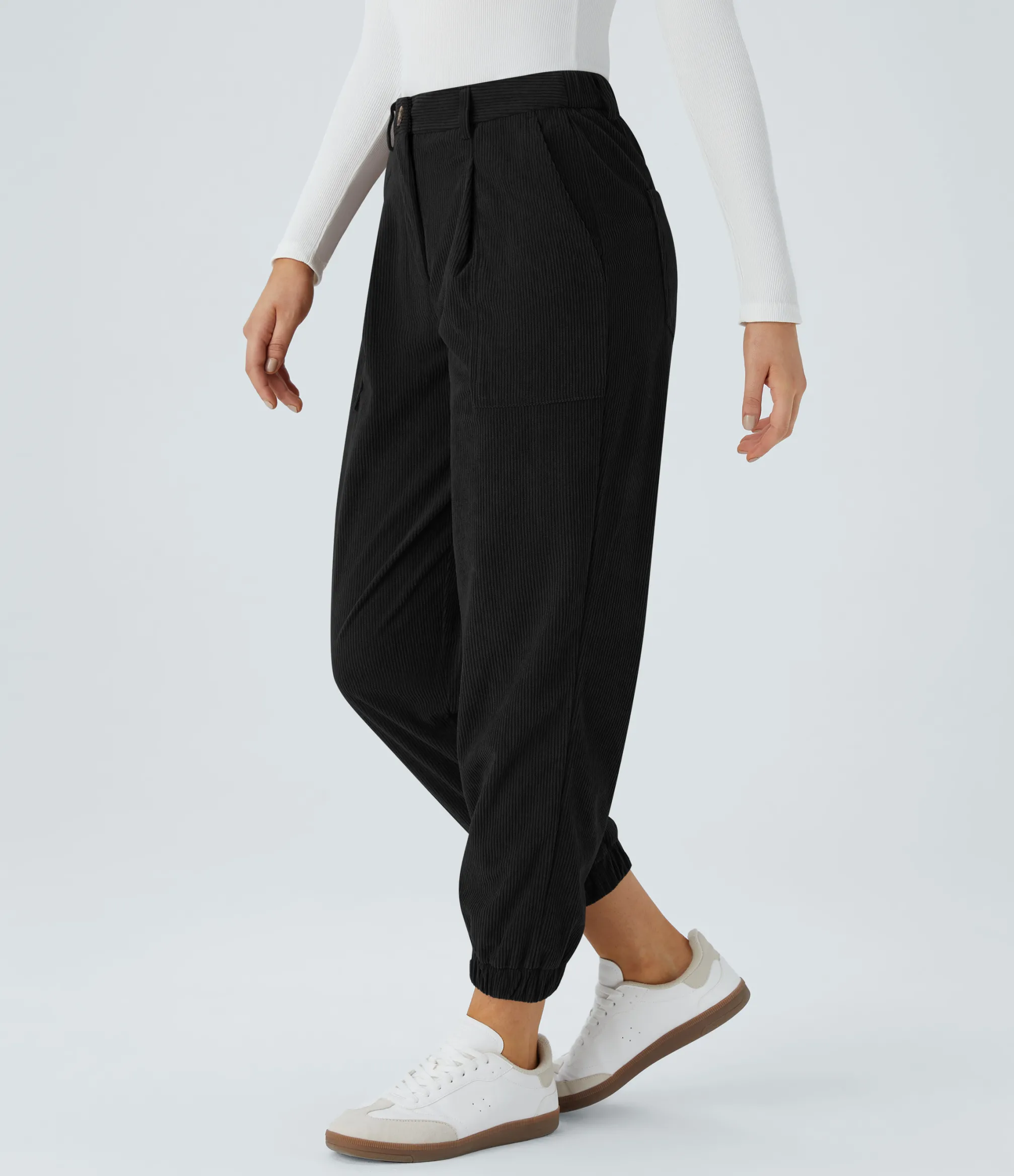 Joggers|Joggers<HALARA Mid Rise Zipper Pockets Corduroy Casual Joggers