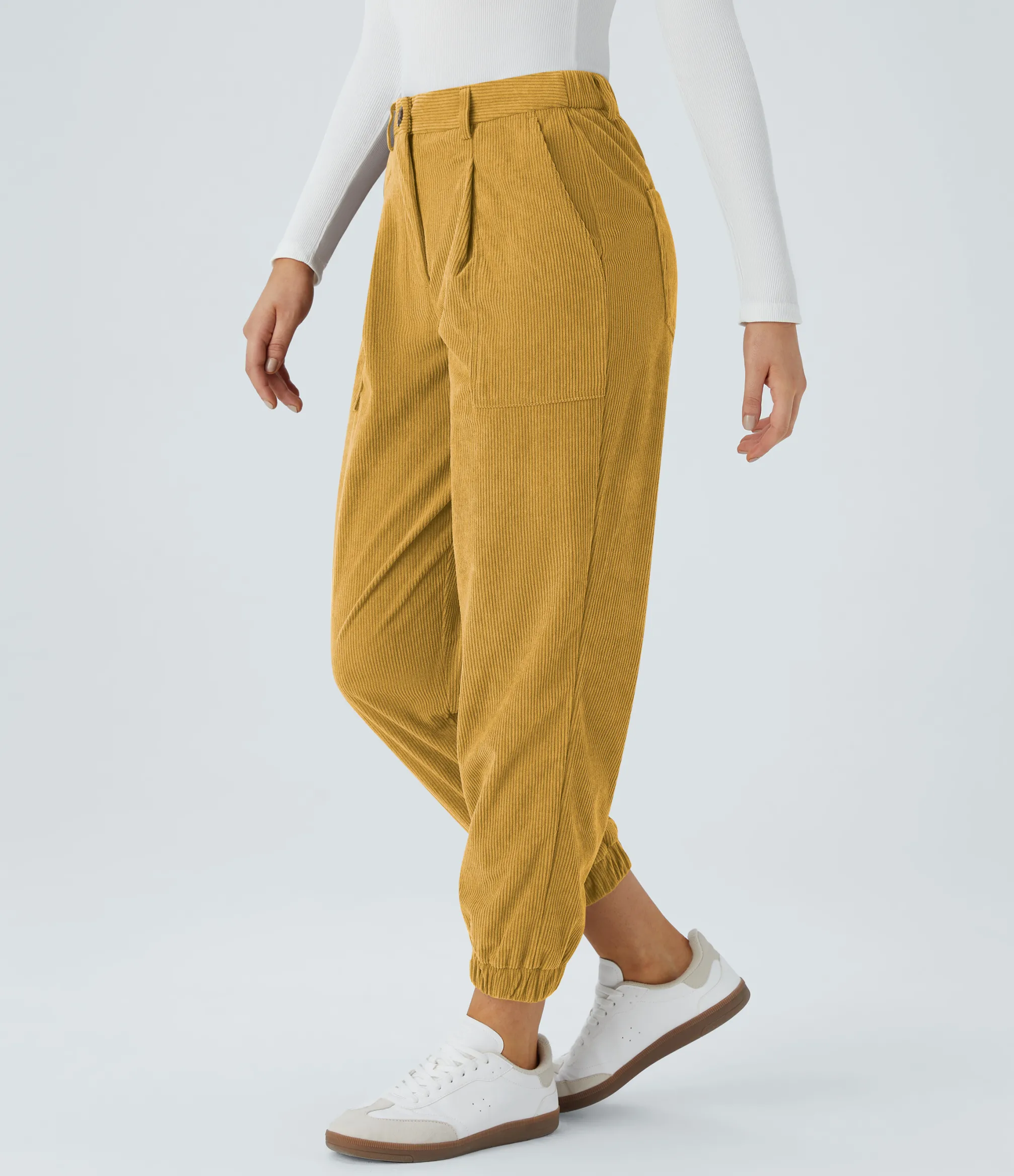 Joggers|Joggers<HALARA Mid Rise Zipper Pockets Corduroy Casual Joggers