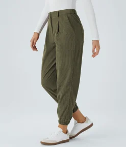 Joggers|Joggers<HALARA Mid Rise Zipper Pockets Corduroy Casual Joggers
