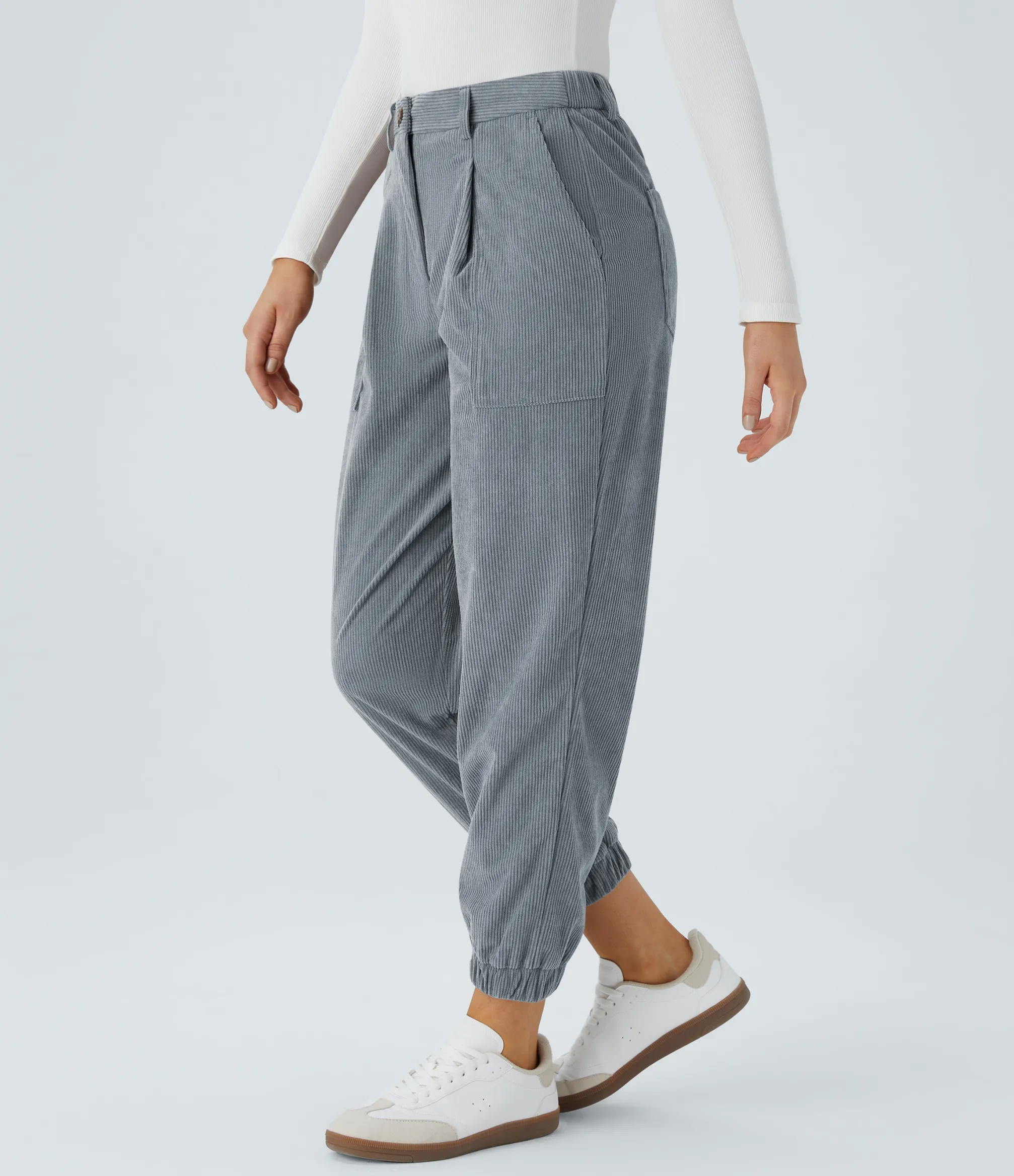 Joggers|Joggers<HALARA Mid Rise Zipper Pockets Corduroy Casual Joggers