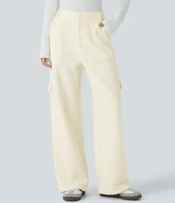 Pants|Cargo Pants<HALARA Mid Rise Zipper Pockets Fleece Casual Cargo Pants